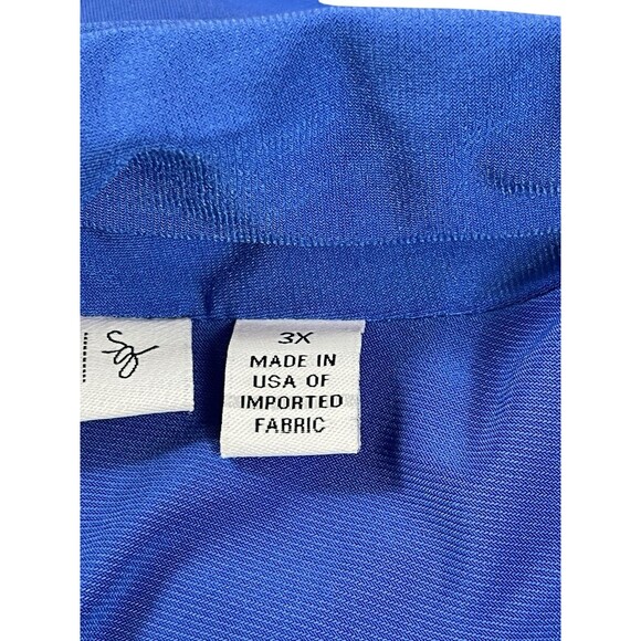 Susan Graver Women’s 3X Liquid Knit Stretch Open Front Cardigan Royal Blue Top - Picture 6 of 13
